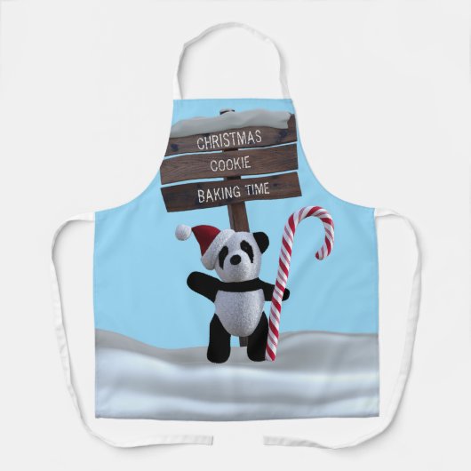 Tablier Cute Panda Christmas Cookie Baking Time Apron (Recto)