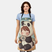 Tablier Cute Panda Coffee Kitchen Chef Apron (Porté)