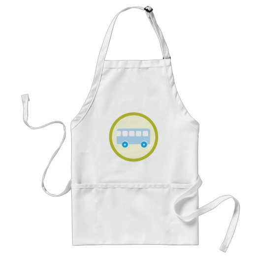 Tablier Cute Pastel Blue School Bus Icon (Devant)
