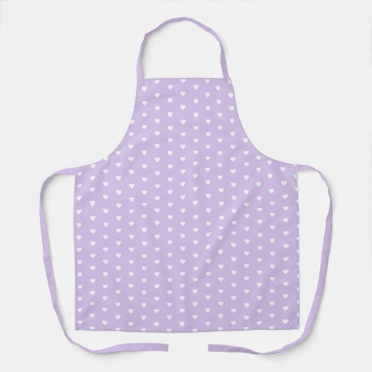 Tablier Cute Pastel Purple Motif de coeur Baker (Recto)