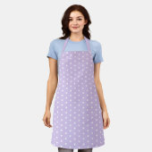 Tablier Cute Pastel Purple Motif de coeur Baker (Porté)