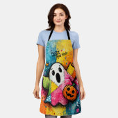 Tablier Cute Patchwork Ghost Colorful Splatter Art (Porté)
