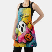Tablier Cute Patchwork Ghost Colorful Splatter Art (Insitu)