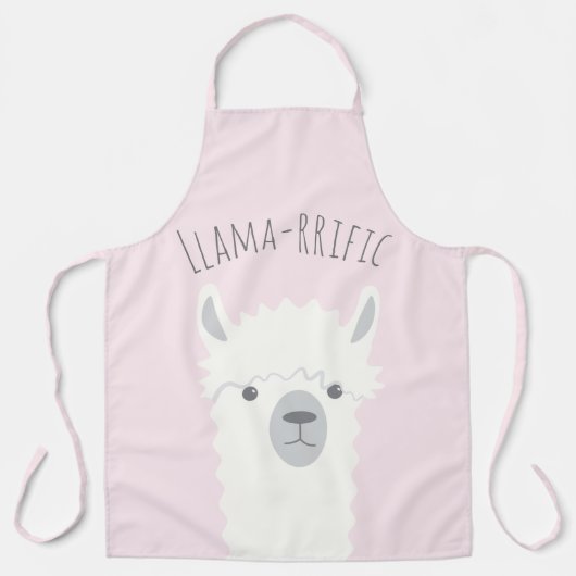 Tablier Cute Peek-a-boo Llama Llama-rrific rose drôle (Recto)