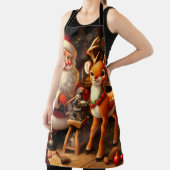 Tablier Cute Père Noël et Reindeer (Insitu)