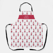 Tablier Cute Père Noël Gnome Holiday Baking Crew Monogramm (Recto)