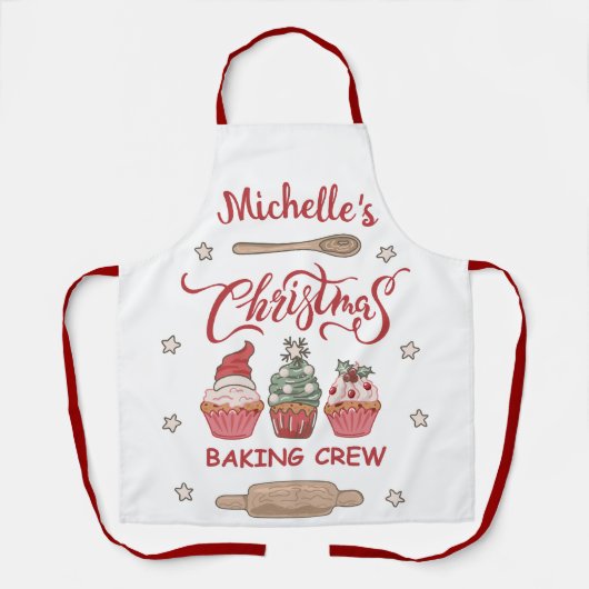 Tablier Cute Personalisé Christmas Baking Crew (Recto)