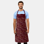 Tablier Cute Personalised Autumn And Fall Pattern Apron. (Porté)