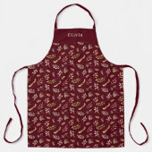Tablier Cute Personalised Autumn And Fall Pattern Apron. (Recto)