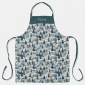 Tablier Cute Personalised Christmas Winter Pattern Apron. (Recto)