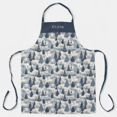 Tablier Cute Personalised Christmas Winter Pattern Apron. (Recto)
