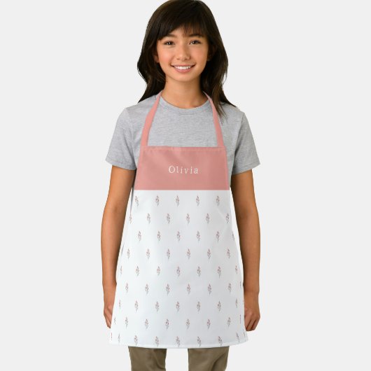 Tablier Cute Personalised Floral Botanical Pattern Apron (Insitu)