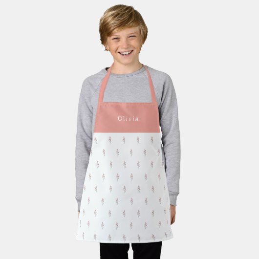 Tablier Cute Personalised Floral Botanical Pattern Apron (Porté)