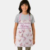 Tablier Cute Personnalisé Filles Papillon rose Apron (Insitu)