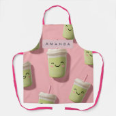 Tablier Cute personnalisée Kawaii Pastel Smoothie Matcha (Recto)