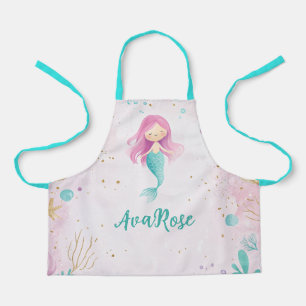Tablier Cute personnalisée sous la mer Sirène enfants Apro