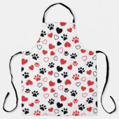 Tablier Cute Pet Paw Print and Heart Pattern Kitchen Apron (Recto)