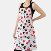 Tablier Cute Pet Paw Print and Heart Pattern Kitchen Apron (Insitu)