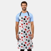 Tablier Cute Pet Paw Print and Heart Pattern Kitchen Apron (Porté)