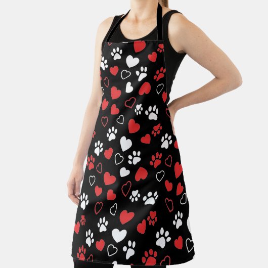 Tablier Cute Pet Paw Print and Heart Pattern Kitchen Apron (Insitu)