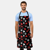 Tablier Cute Pet Paw Print and Heart Pattern Kitchen Apron (Porté)