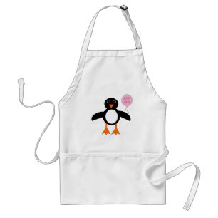 Tablier Cute Pink Baby Girl Penguin Cooking Apron