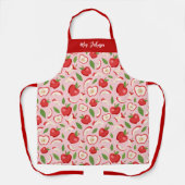 Tablier Cute Pink enseignant motif Apple (Recto)