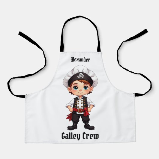 Tablier Cute Pirate Galley Crew Personnaliser (Recto)