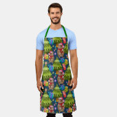 Tablier Cute Quokka Christmas Blue Apron (Porté)
