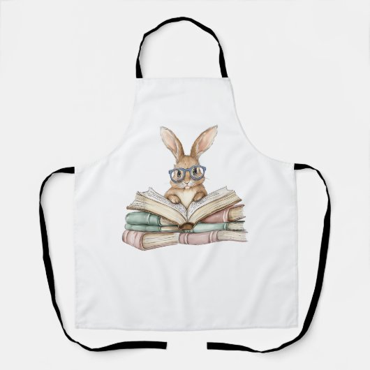 Tablier Cute Reading Bunny Glasses Books Bookworm Reader T (Recto)