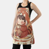 Tablier Cute Red Panda Coffee Kitchen Chef Apron (Insitu)
