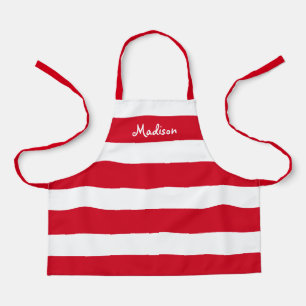 Tablier Cute Red White Stripes Enfants Personnalisé