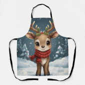 Tablier Cute reindeer christmas apron for festive kitchen  (Recto)