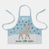 Tablier Cute Reindeer Snowflakes Santa's Little Baker Kid (Recto)
