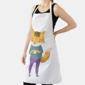 Tablier Cute renard avec tasse de thé (Insitu)