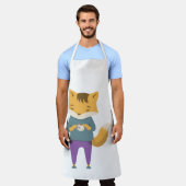 Tablier Cute renard avec tasse de thé (Porté)