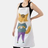 Tablier Cute renard avec tasse de thé (Insitu)