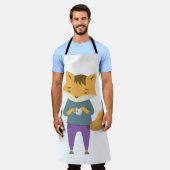 Tablier Cute renard avec tasse de thé (Porté)