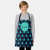 Tablier Cute Rocket Stars Vaisseau Enfants Garçon Monogram (Porté)
