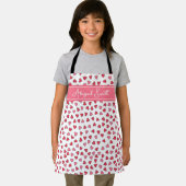 Tablier Cute Rose & Coeurs Rouge Motif Enfants Apron (Insitu)