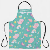 Tablier Cute rose doux dinosaure arc-en-ciel Motif Ajouter (Recto)