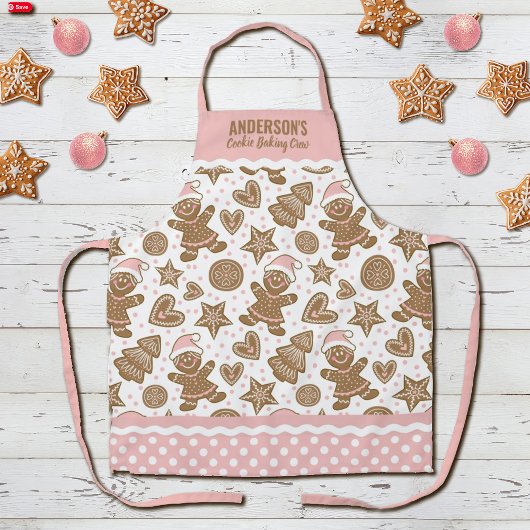 Tablier Cute Rose Noël Cookie Baking Crew