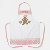 Tablier Cute Rose Noël Fille Gingerbread Cookie Apron (Recto)