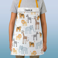Cute Safari Animal Aquarelle Nom personnalisé