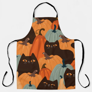 Tablier Cute seamless pattern with black cats and pumpkins