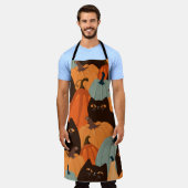 Tablier Cute seamless pattern with black cats and pumpkins (Porté)