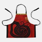 Tablier Cute serpent chinois Nouvel An Zodiac Anniversaire (Recto)