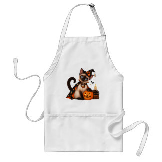 Tablier Cute Siamese Cat Witch Halloween