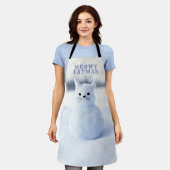 Tablier Cute Snow Cat Meowy Catmas Christmas Kitchen Apron (Porté)