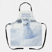 Tablier Cute Snow Cat Meowy Catmas Christmas Kitchen Apron (Recto)